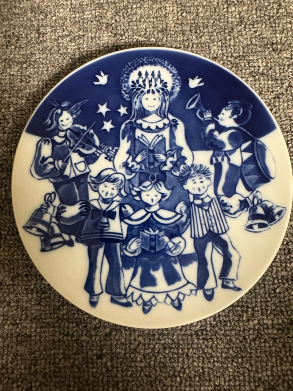 Royal Copenhagen Blue and White Holiday Choir Decorative Plate